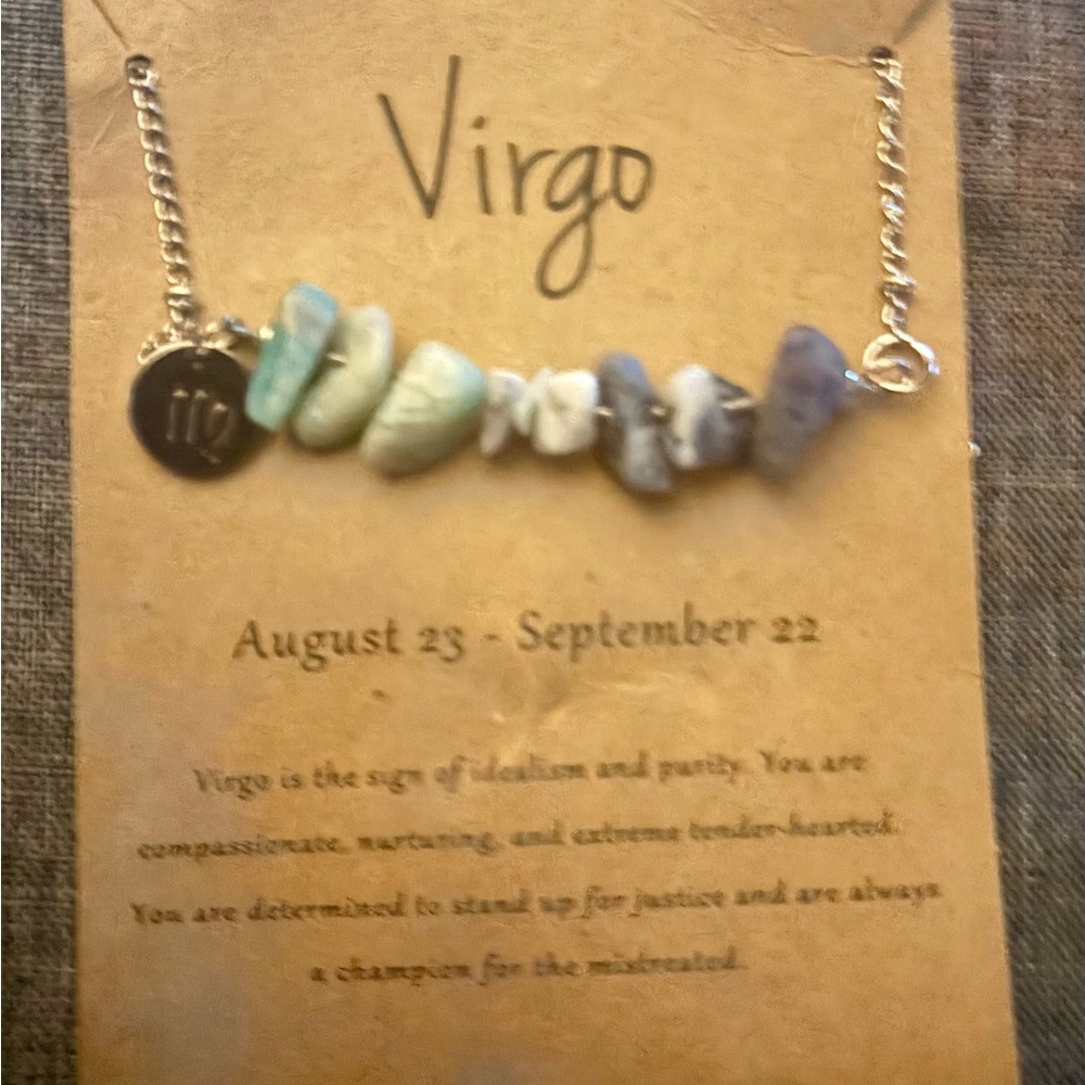 NWT Virgo Zodiac Stone Necklace